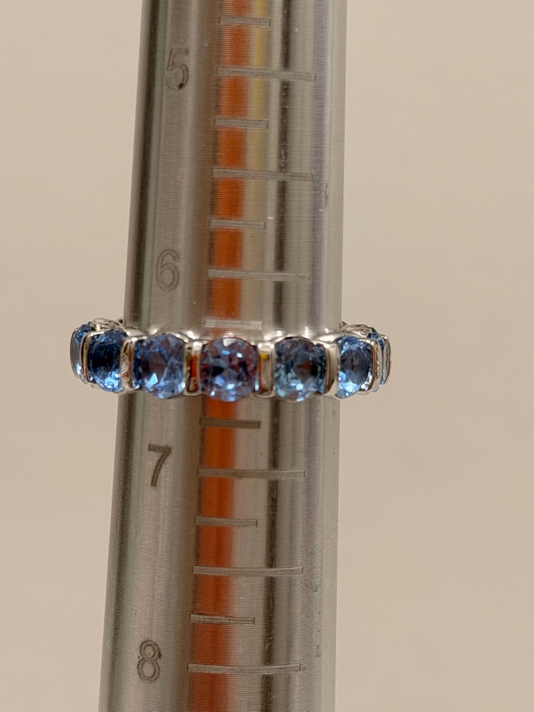 Bomb Party Nwot! Blue Crystal Eternity Band Ring Sz 6.5